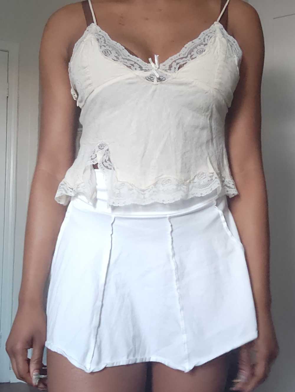 White Flared Mini Skirt